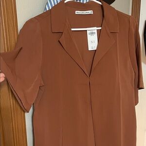 NWT Abercrombie Rust Brown Blouse